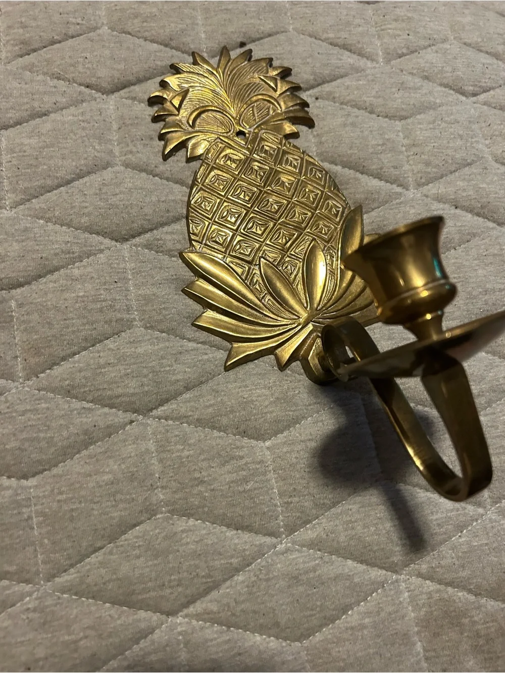 Brass Pineapple Wall Candle Sconce
